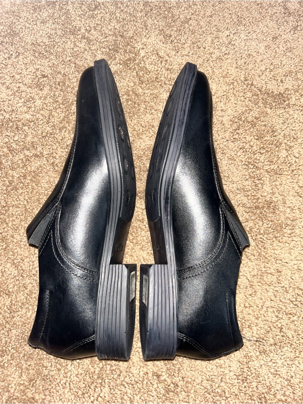 Clarks Markman Plain Black Leather Slip-on Loafer Shoe Mens Size 9M - Picture 3 of 7